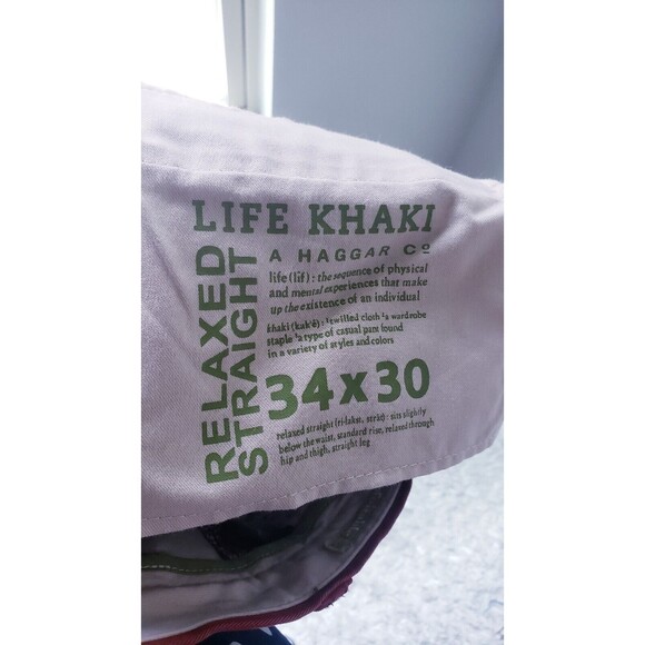 Life Khaki Mens Chino Pants Rust Relaxed Straight SZ 34X30 - Picture 6 of 8